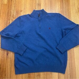 Polo Ralph Lauren Men's Size L 1/4 Zip Pullover Blue Sweater